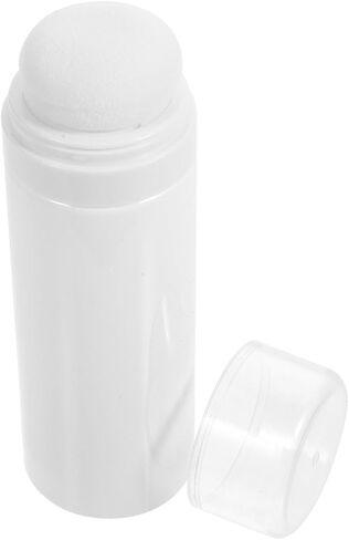 FENICAL Travel Baby Powder Dispenser Bottle, Refillable Talcum Powder Empty Bottle Portable Makeup Puff Case with Sifter Resuable Baby Puff Jar Safe Materials for Soft Skin, Random Color Lid in Kuwait