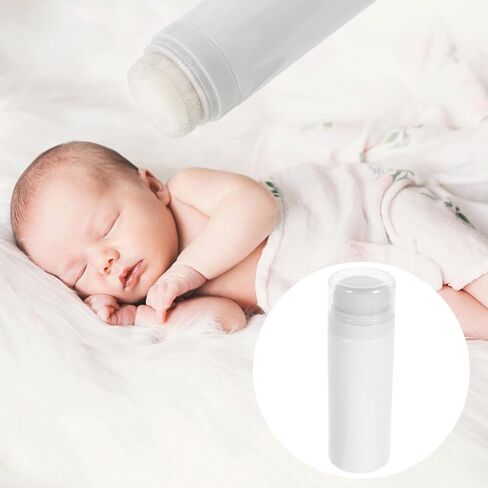 FENICAL Travel Baby Powder Dispenser Bottle, Refillable Talcum Powder Empty Bottle Portable Makeup Puff Case with Sifter Resuable Baby Puff Jar Safe Materials for Soft Skin, Random Color Lid in Kuwait