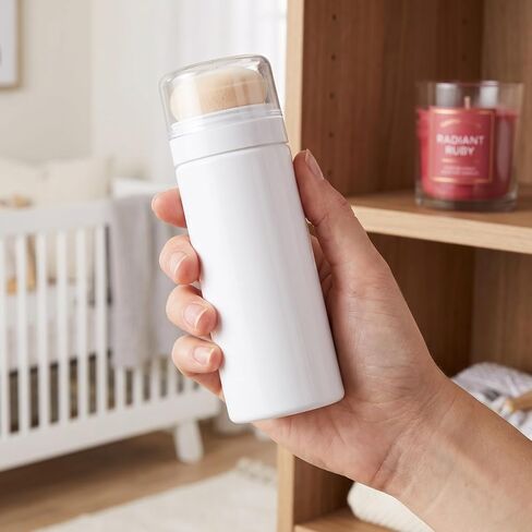 FENICAL Travel Baby Powder Dispenser Bottle, Refillable Talcum Powder Empty Bottle Portable Makeup Puff Case with Sifter Resuable Baby Puff Jar Safe Materials for Soft Skin, Random Color Lid in Kuwait