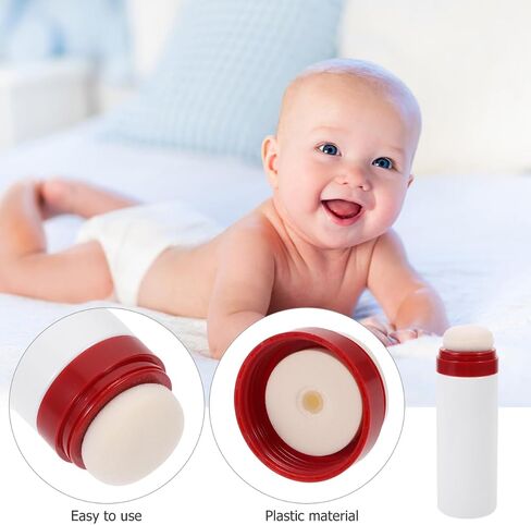 FENICAL Travel Baby Powder Dispenser Bottle, Refillable Talcum Powder Empty Bottle Portable Makeup Puff Case with Sifter Resuable Baby Puff Jar Safe Materials for Soft Skin, Random Color Lid in Kuwait