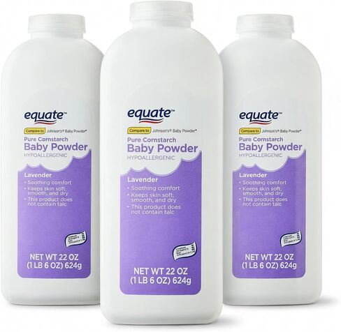 Baby Powder Talc-Free Cornstarch Dusting Powder Lavender 22 oz 3 Packs, Body Powder for Daily Use, Travel Baby Powder Travel Size Polvo in Kuwait
