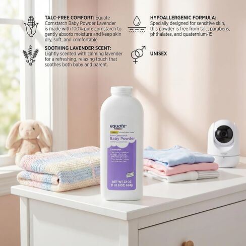 Baby Powder Talc-Free Cornstarch Dusting Powder Lavender 22 oz 3 Packs, Body Powder for Daily Use, Travel Baby Powder Travel Size Polvo in Kuwait