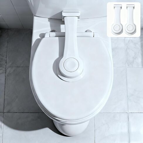 Toilet Locks Baby Proof 2 Pack,3M Adhesive No Drilling - Child Safety Toilet Seat Lock for Toddlers, Easy Adult Use, Universal Fit in Kuwait