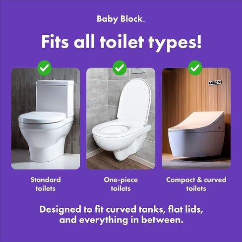 Toilet Locks Baby Proof (2 Pack) – Fits All Toilet Models – Universal Child Proof Toilet Seat Lock, Flexible Silicone Strap with 3M Adhesive, Toilet Lid Lock for Toddlers & Pets in Kuwait