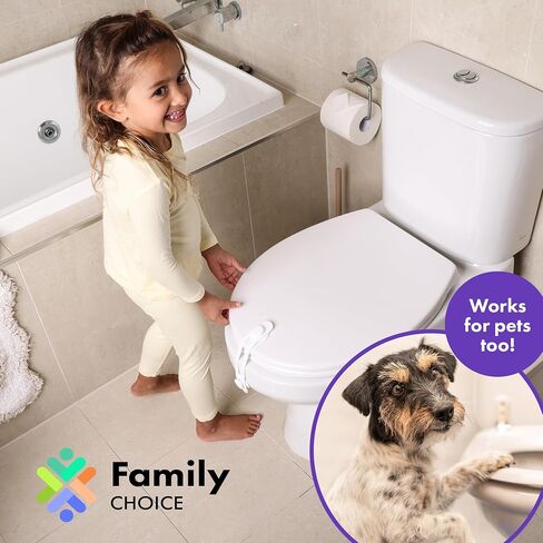 Toilet Locks Baby Proof (2 Pack) – Fits All Toilet Models – Universal Child Proof Toilet Seat Lock, Flexible Silicone Strap with 3M Adhesive, Toilet Lid Lock for Toddlers & Pets in Kuwait