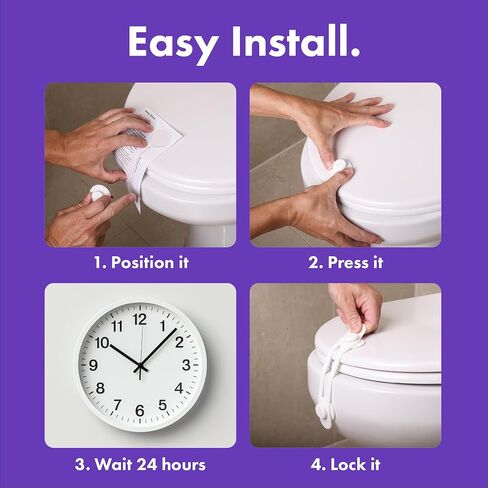 Toilet Locks Baby Proof (2 Pack) – Fits All Toilet Models – Universal Child Proof Toilet Seat Lock, Flexible Silicone Strap with 3M Adhesive, Toilet Lid Lock for Toddlers & Pets in Kuwait