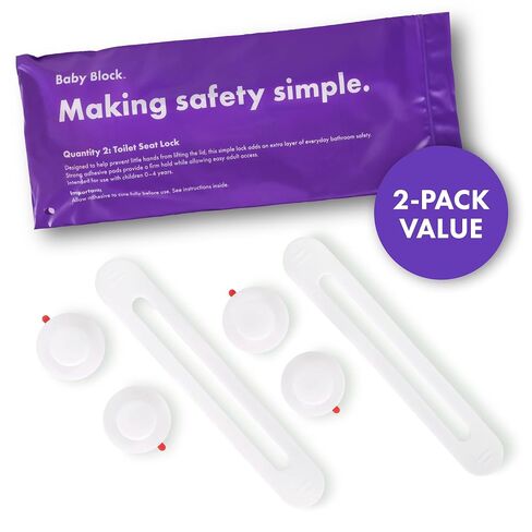 Toilet Locks Baby Proof (2 Pack) – Fits All Toilet Models – Universal Child Proof Toilet Seat Lock, Flexible Silicone Strap with 3M Adhesive, Toilet Lid Lock for Toddlers & Pets in Kuwait