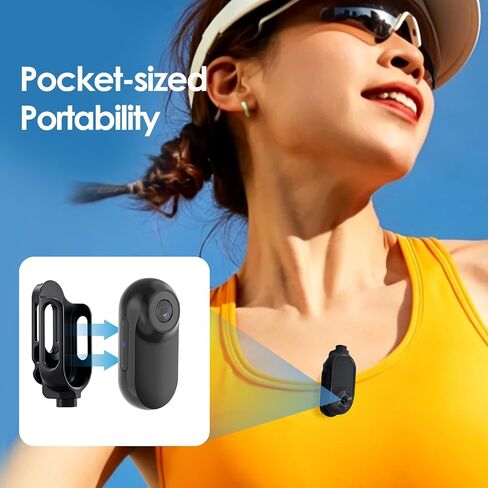 Mini Body Camera, Thumb Size Wearable 1080P Action Camera with 16GB | Magnetic Necklace POV Cam, Helmet Mount,Mounting Kit for Cycling,Vlogging,Sports,Up to 128GB Expandable,Gift for Men & Women in Kuwait