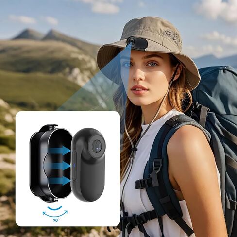 Mini Body Camera, Thumb Size Wearable 1080P Action Camera with 16GB in Kuwait