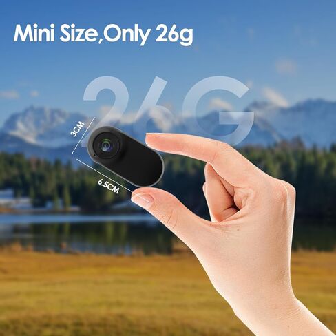 Mini Body Camera, Thumb Size Wearable 1080P Action Camera with 16GB | Magnetic Necklace POV Cam, Helmet Mount,Mounting Kit for Cycling,Vlogging,Sports,Up to 128GB Expandable,Gift for Men & Women in Kuwait