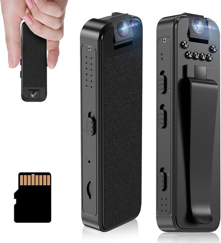 Mini Body Camera,Premium Portable 1080P Small Body Camera with Night Vision and Motion Detection Wearable for Office, Law Enforcement, Security Guard (Built- in 128GB Memory Card) (128GB) in Kuwait