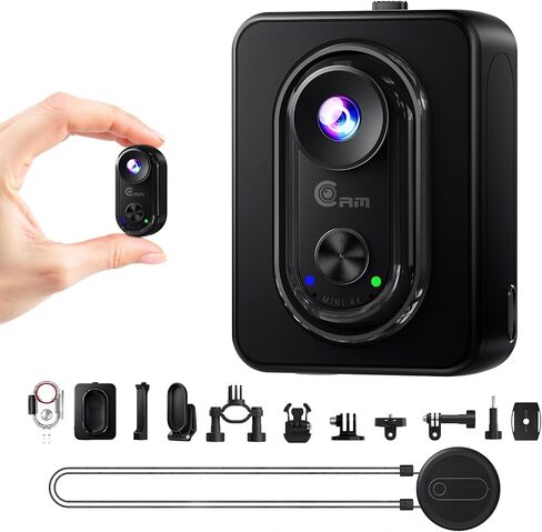 4K Mini Action Cam – Magnetic BodyCam with WiFi, Thumb-Size Wearable POV Camera, 6-Axis Stabilization, Expandable Battery, Hands-Free Recording Vlog Camera for Motorbike/Travel/Pets/Helmet in Kuwait