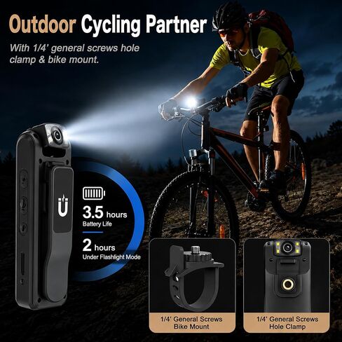 4K Body Camera with Audio and Video Recording, 128GB | Wearable Mini Body Cam with Magnetic Clip, Hands-Free POV Camera for Work, Cycling, Travel, Driving & Daily Recording in Kuwait