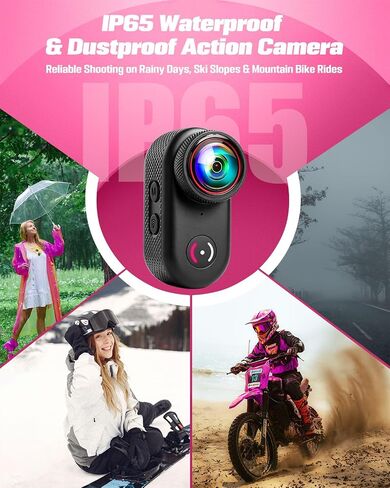 Mini Body Camera, 4K Action Camera Wearable POV Thumb Camera | Magnetic with 1.47" Screen, 360°Rotatable Clip, IP65 Waterproof Thumb Size for TikTok YouTube Vlogging Traveling (32GB Crad) in Kuwait