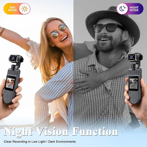 Body Camera with Audio & Video Recording Handheld Vlogging Camera | 1080P FHD | 270° Rotationg Lens | Night Vision | Connects to Phone | 1.54in Screen | Magnetic Clip | Camera for Vlogging in Kuwait