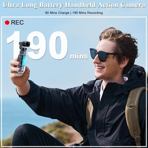 Body Camera with Audio & Video Recording Handheld Vlogging Camera | 1080P FHD | 270° Rotationg Lens | Night Vision | Connects to Phone | 1.54in Screen | Magnetic Clip | Camera for Vlogging in Kuwait