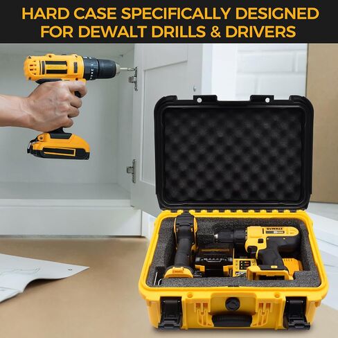 Storage Case for Dewalt Drill & Impact Driver, Hard Case with Custom Foam Insert, Fits 20V MAX Cordless Drill and Impact Driver, Battery & Charger - Durable Protective Box for Dewalt Tools (CASE ONLY) in Kuwait