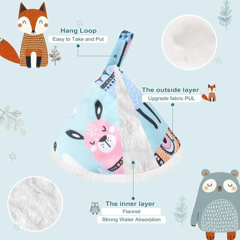 6 Pcs Pee Covers for Baby Boys, Strong Water Absorption Reusable Flannel Peepeeteepe Baby Boy with Hanging Loop, Strong Absorbent Pee Shield Pee Tent for Diaper Changes (6Pcs-Blue) in Kuwait