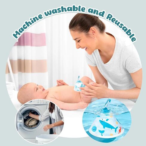 6 Pcs Pee Covers for Baby Boys, Strong Water Absorption Reusable Flannel Peepeeteepe Baby Boy with Hanging Loop, Strong Absorbent Pee Shield Pee Tent for Diaper Changes (6Pcs-Blue) in Kuwait