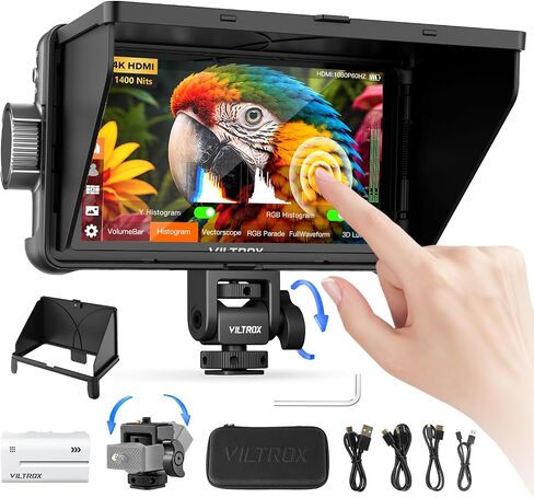 VILTROX DC550 Pro II 5.5" 4K@60 HDMI2.0 Field Monitor(2026) 1400nits Touch Screen Camera Monitor with USB-C/Wi-Fi Kamera Control Onion Skin for Stop Motion 3D LUT Zebra Waveform Video Monitors in Kuwait