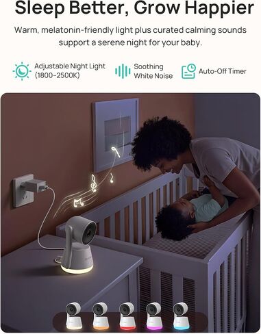 Dr.Care LumiView Plus Smart WiFi Baby Monitor with Clip Mount - 5.5" 1080P Split Screen & 2K Camera, Privacy Mode, Cry & Motion Alerts, 5000mAh Removable Battery, RGB Night Light, HD Night Vision in Kuwait