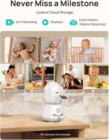 Dr.Care LumiView Plus Smart WiFi Baby Monitor with Clip Mount - 5.5" 1080P Split Screen & 2K Camera, Privacy Mode, Cry & Motion Alerts, 5000mAh Removable Battery, RGB Night Light, HD Night Vision in Kuwait