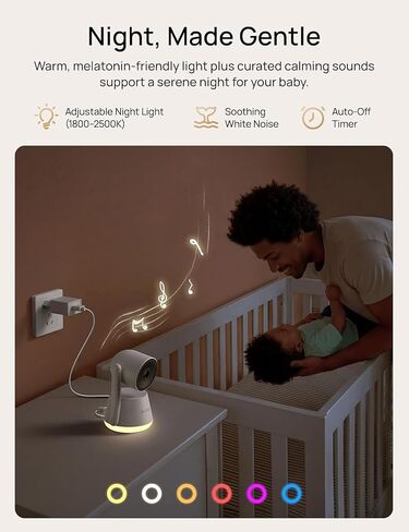Dr.Care LumiView Max Smart WiFi Baby Monitor - 7" 1080P FHD & 2K Camera, Privacy Mode, Cry & Motion Detection, 6000mAh Removable Battery, RGB Night Light, Snapshot & Video Recording, HD Night Vision in Saudi Arabia