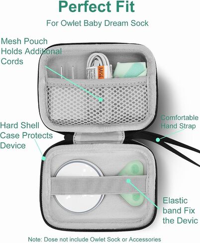 Hard Travel Case for Owlet Dream Sock Baby Sleep Monitor, Protect Carrying Case for Owlet Smart Baby Monitor, Storage Case Only in Kuwait