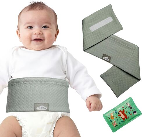 Baby Colic & Gas Relief Belly Belt, Hot/Cold Gel Pack Tummy Wrap for Newborns & Infants, Soft Baby Swaddle for Upset Stomach Comfort, 0–3 Years (Blue) in Kuwait