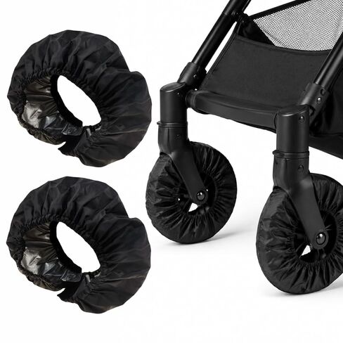 Baby Stroller Wheel Covers, 2 Pcs Stroller Wheel Protectors for Indoor Floor Protection, Waterproof Oxford Wheel Covers, Noise Reducing Anti Scratch Stroller Accessories, Rear 7.9"–9.8" in Kuwait