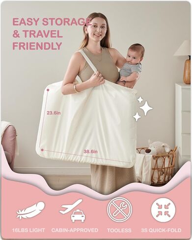 BEKA Bassinet Bedside Sleeper for Baby, 2 in 1 Baby Crib for Newborn, Bedside Bassinet with 4 Auto-Lock Wheels & Adjustable Height, Breathable Mesh Sides & Soft Mattress in Kuwait