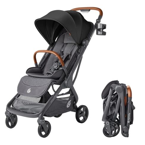 Ergobaby Metro 3 Deluxe Baby Stroller for Newborns, Infants, and Toddlers - Travel Stroller with One-Hand Fold, Near-Flat Recline, Adjustable Handlebar - Jet Black in Kuwait