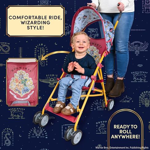Harry Potter Umbrella Stroller for Toddlers – Lightweight Foldable Travel Stroller with 3-Point Harness, Locking Wheels, Adjustable Canopy, Compact & Portable in Kuwait