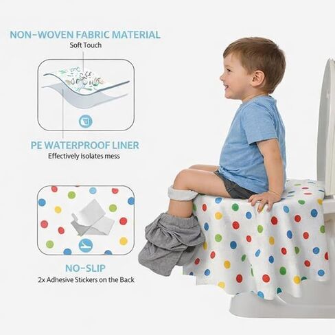 Purple Papers 32 Pcs Baby Training Seat Covers Disposable for Toddlers & Adults, Extra Large Waterproof, Portable Package for Travel, Kids Potty Training in Kuwait