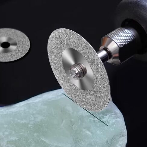 30 pcs Diamond Cutting Wheel Rotary Cut-Off Wheel Disc Blades Cutter Tool Kit 2 pcs Each 2 Kinds & 11 Sizes 16mm to 60mm +4 pcs Mandrels+1 Free Screwdriver in Kuwait