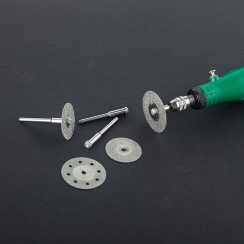 30 pcs Diamond Cutting Wheel Rotary Cut-Off Wheel Disc Blades Cutter Tool Kit 2 pcs Each 2 Kinds & 11 Sizes 16mm to 60mm +4 pcs Mandrels+1 Free Screwdriver in Kuwait