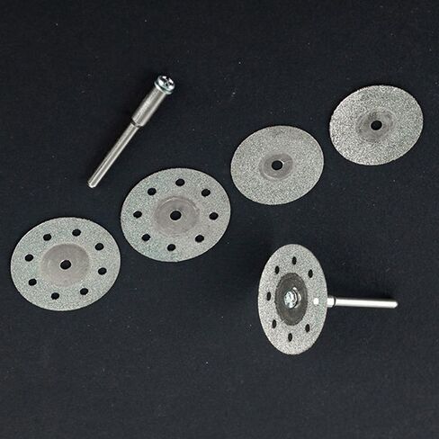 30 pcs Diamond Cutting Wheel Rotary Cut-Off Wheel Disc Blades Cutter Tool Kit 2 pcs Each 2 Kinds & 11 Sizes 16mm to 60mm +4 pcs Mandrels+1 Free Screwdriver in Kuwait