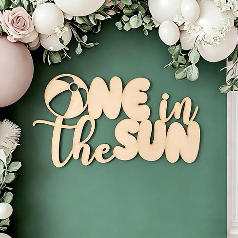 One in the Sun 1st Birthday Sign for Backdrop,Wooden First Birthday Sun Theme Sign for Summer 1st Birthday Decor,Sunshine ONE Party,Sunshine 1st Birthday Decorations in Kuwait