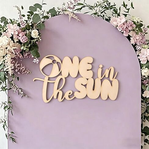 One in the Sun 1st Birthday Sign for Backdrop,Wooden First Birthday Sun Theme Sign for Summer 1st Birthday Decor,Sunshine ONE Party,Sunshine 1st Birthday Decorations in Kuwait