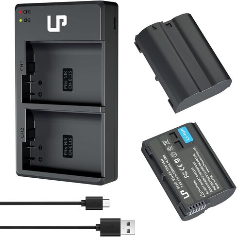 LP EN-EL15C Battery 2-Pack 2600mAh USB-C Fast Charging for Nikon EN EL15C Batteries, Compatible with Zf Z8 Z7 Z7II Z6 Z6II Z5 D7000 D7100 D7200 D7500 D500 D600 D610 D750 D780 D800 D850 D810 Cameras in Kuwait