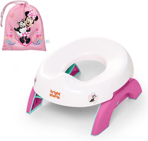 Bright Starts Disney Baby Minnie Mouse Flip & Sit Potty Training Seat, Attaches to Toilet Securely, Space Saving Design Fits Most Toilets in Kuwait