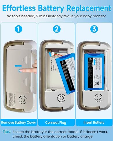 Battery Replacement for Infant Optics DXR-8 Pro Battery - 2800mAh Rechargeable Battery Compatible with DXR-8 PRO Video Baby Monitor/Model SP 554478-3.85V / 10.78Wh (Not Compatible with DXR-8) in Kuwait