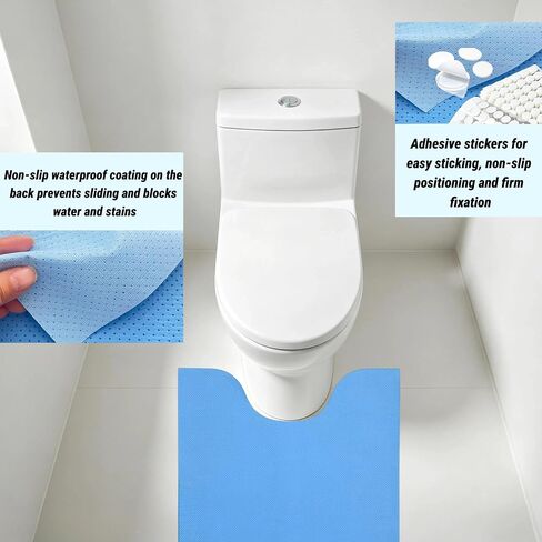 Upgraded 25 Pack Disposable Toilet Mats, Non-Slip Floor Protector from Urine, 4 Corners Adhesive, Super Absorbent Toilet Mats for Bathroom, Potty Training, Elderly, Travel, RV, Family, Pet Use in Kuwait