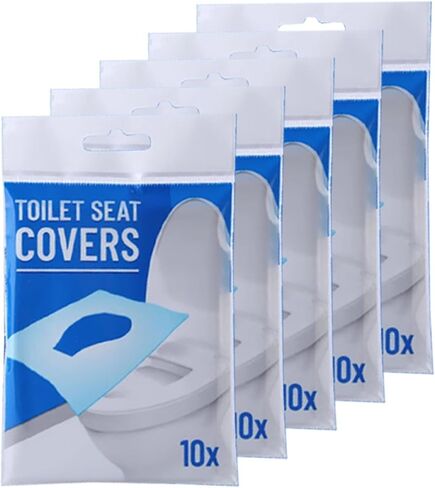 Flushable Toilet Seat Covers, 50 Ct, for Travel in Kuwait