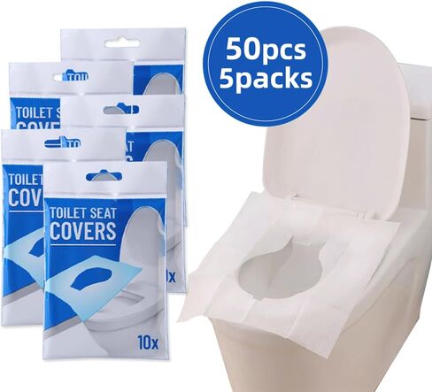 Flushable Toilet Seat Covers, 50 Ct, for Travel in Kuwait