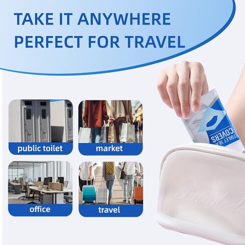 Flushable Toilet Seat Covers, 50 Ct, for Travel in Kuwait