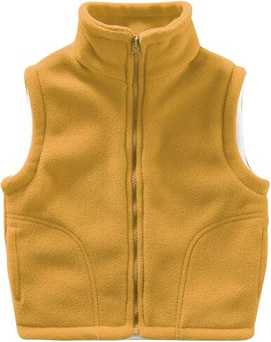 Moonker Kids Polar Fleece Vest Jacket Girls Boys Winter Warm Windbreaker Sleeveless Waistcoat Boys Soft Fleece Sweater in Kuwait