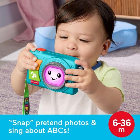 Fisher-Price Laugh & Learn Light-Up Camera | Pretend Camera Baby & Toddler Toy, Lights & Educational Music, Infant & Toddlers Ages 6+ Months in Kuwait