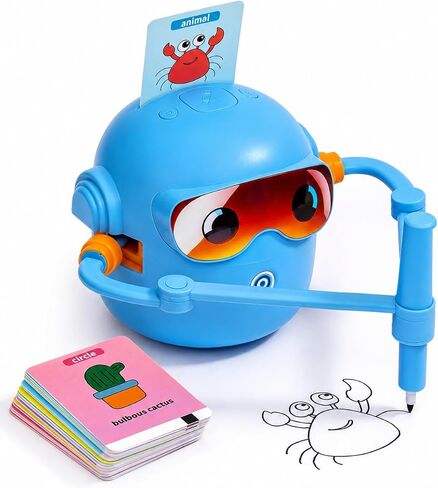 Drawing Robot for Kids, Automatic Educational Drawing Machine with Motorized Arm, 100 Drawing Cards & 16 Pens, Screen-Free STEM Learning Toy for 3 4 5 6 7 8 Year Old Boys & Girls, Rechargeable Gift in Kuwait