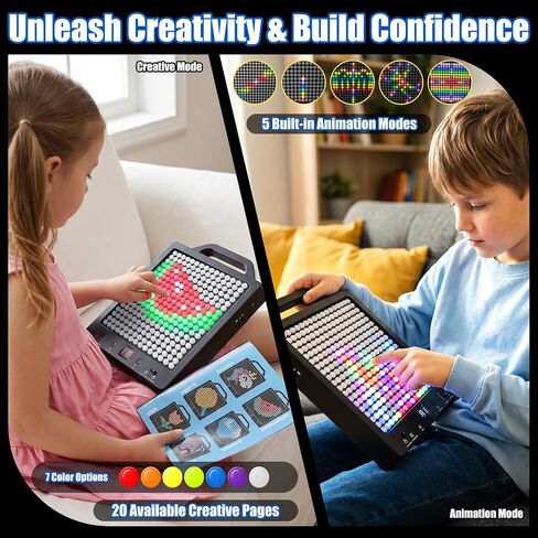 Konijiwa Sensory Toys for Kids with Autism | Light-Up STEM Toy | Screen-Free Travel Toy | No Pegs Choking Hazard, for Autistic, ADHD, CVI, Boys, Girls, Toddlers, Birthday, Gift, Ages 3+ (256 Buttons) in Kuwait